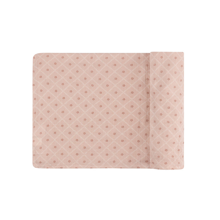 Pink Diamond Floral Muslin Swaddle