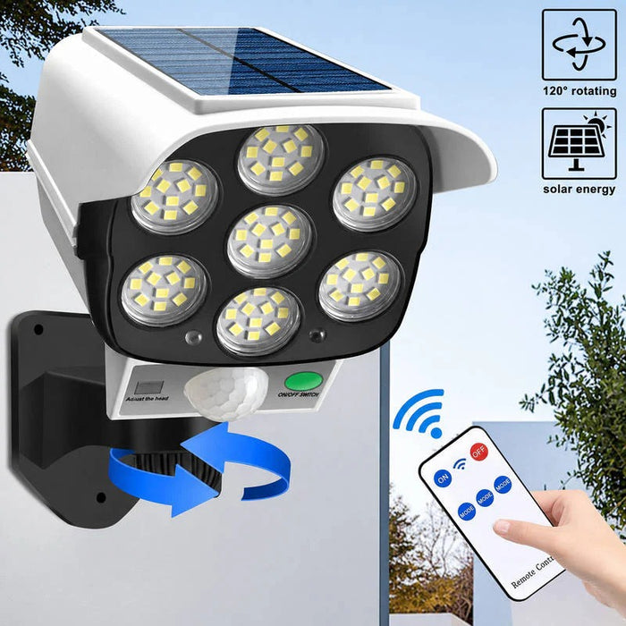 2 Pack Solar Motion Sensor Lights Outdoor, 77 LED Wireless Flood Security Spotlights for Yard, Garden, Driveway