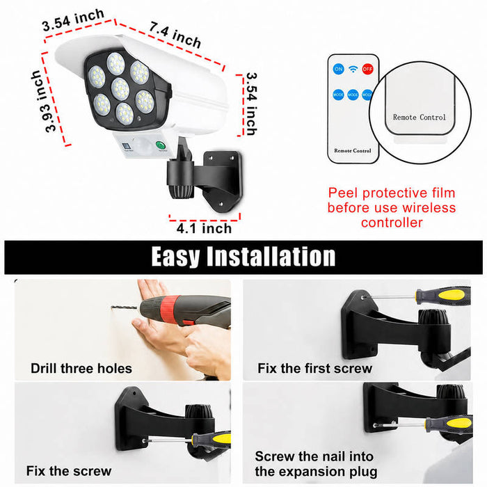 2 Pack Solar Motion Sensor Lights Outdoor, 77 LED Wireless Flood Security Spotlights for Yard, Garden, Driveway