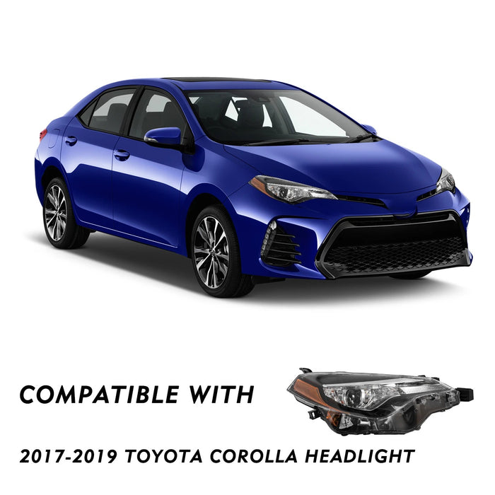 2017-2019 Toyota Corolla (L, LE, LE Eco) Factory Style Headlights, Complete Pair (Left + Right)