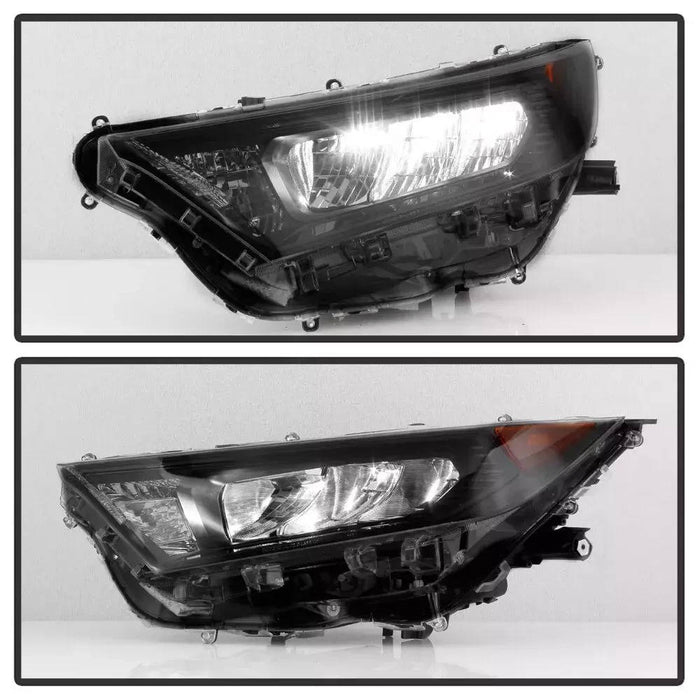 2019-2022 Toyota RAV4 LE XLE LED Headlights, Chrome & Black Housing Assembly, Left & Right Side Pair, Direct OEM Fit