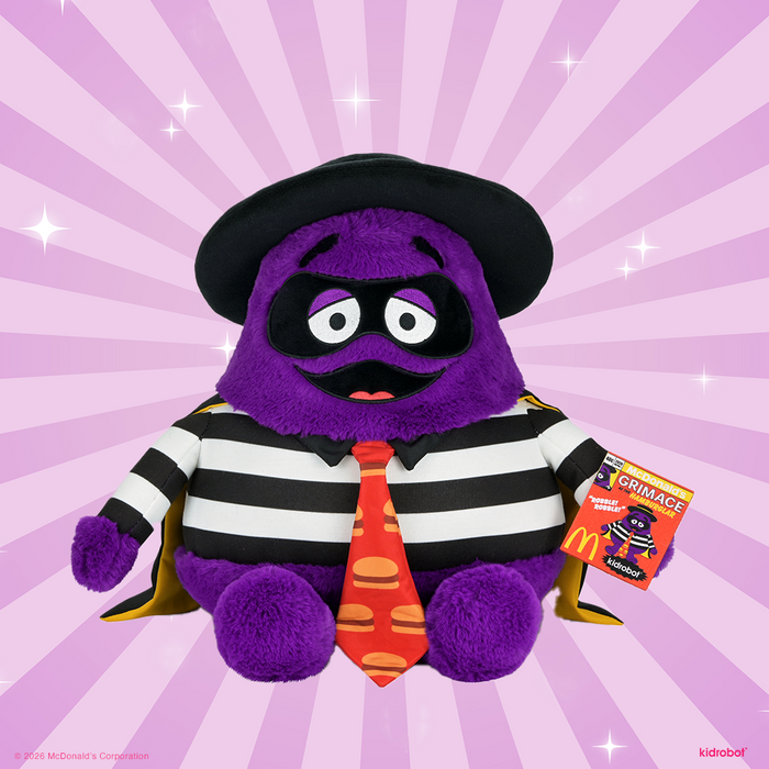 2026 CON EXCLUSIVE: McDonald's - Grimace in Disguise Large Plush (Limited Edition of 500) on Kidrobot.com