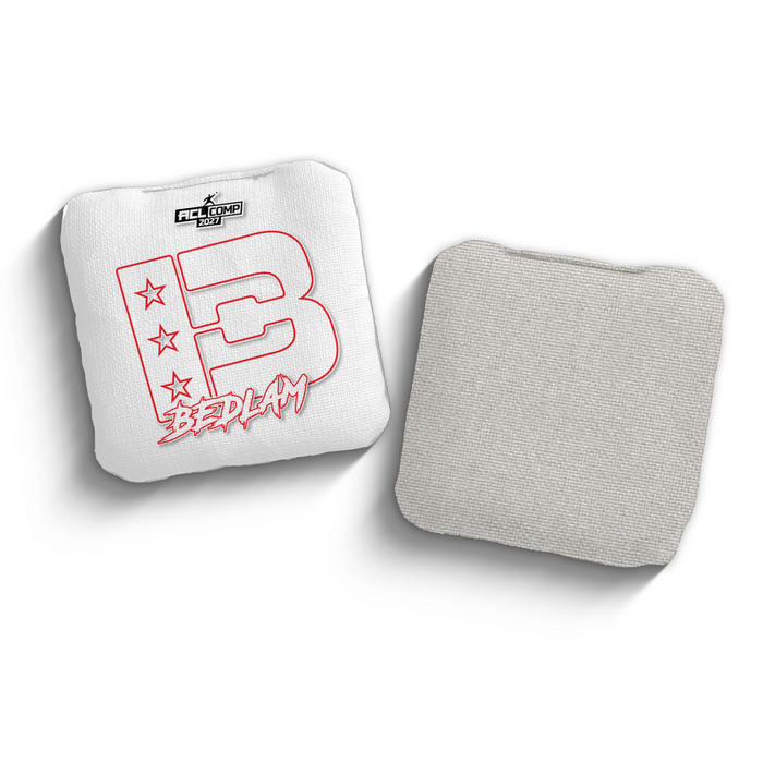 2027 Brotherhood Cornhole Bedlam White Outline Edition ACL Comp Stamped Cornhole Bags