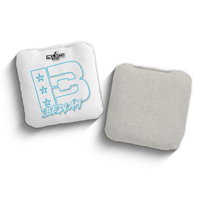 2027 Brotherhood Cornhole Bedlam White Outline Edition ACL Comp Stamped Cornhole Bags