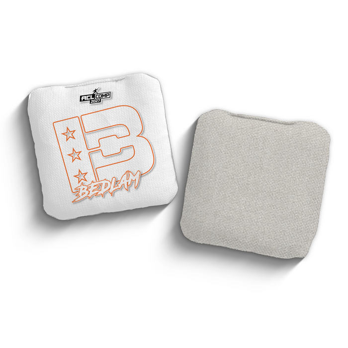 2027 Brotherhood Cornhole Bedlam White Outline Edition ACL Comp Stamped Cornhole Bags