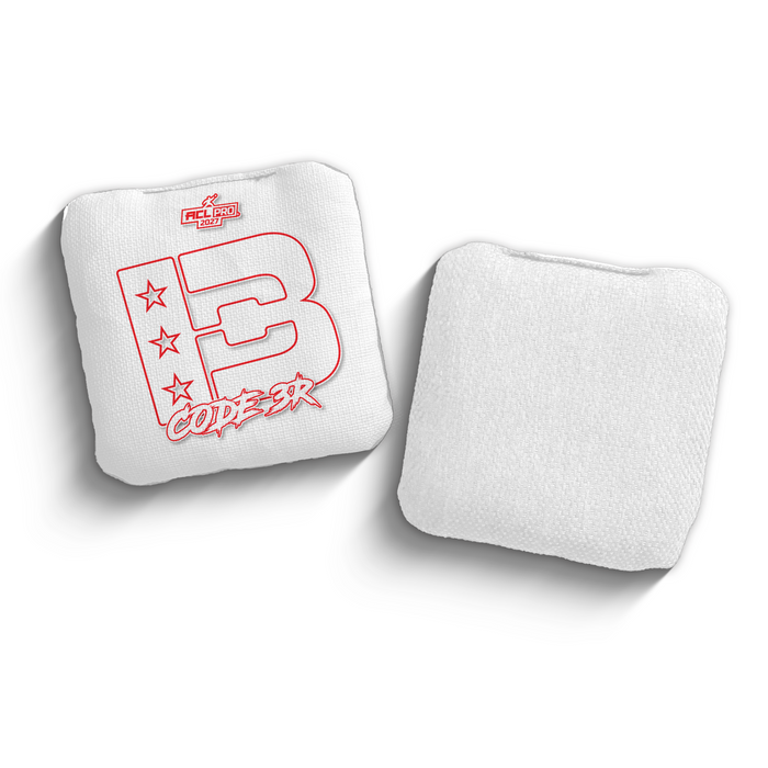 2027 Brotherhood Cornhole Code 3 White Outline Edition ACL Pro Stamped Cornhole Bags