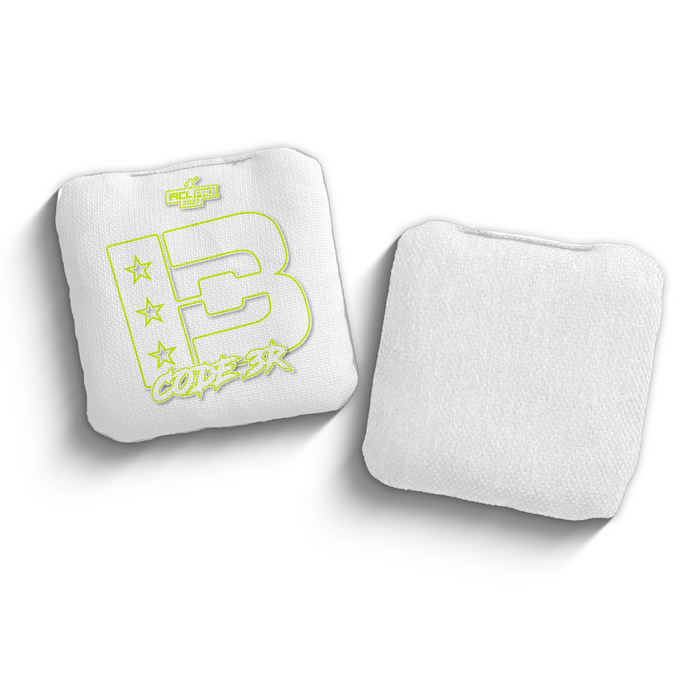 2027 Brotherhood Cornhole Code 3 White Outline Edition ACL Pro Stamped Cornhole Bags