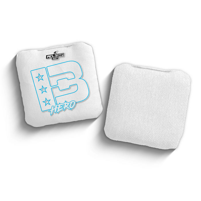 2027 Brotherhood Cornhole Hero White Outline Edition ACL Comp Stamped Cornhole Bags