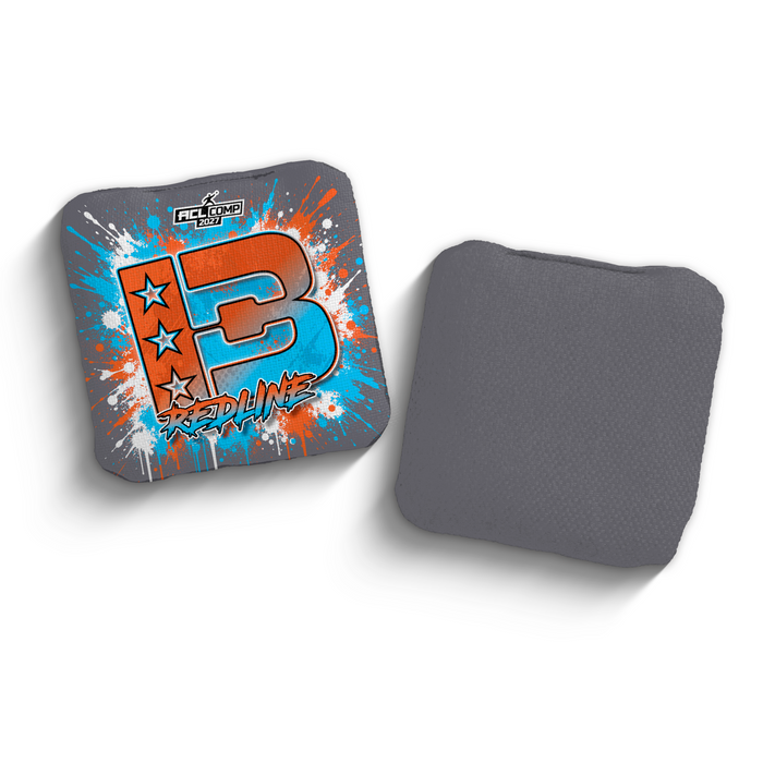 2027 Brotherhood Cornhole Redline Splatter Edition ACL Comp Stamped Cornhole Bags