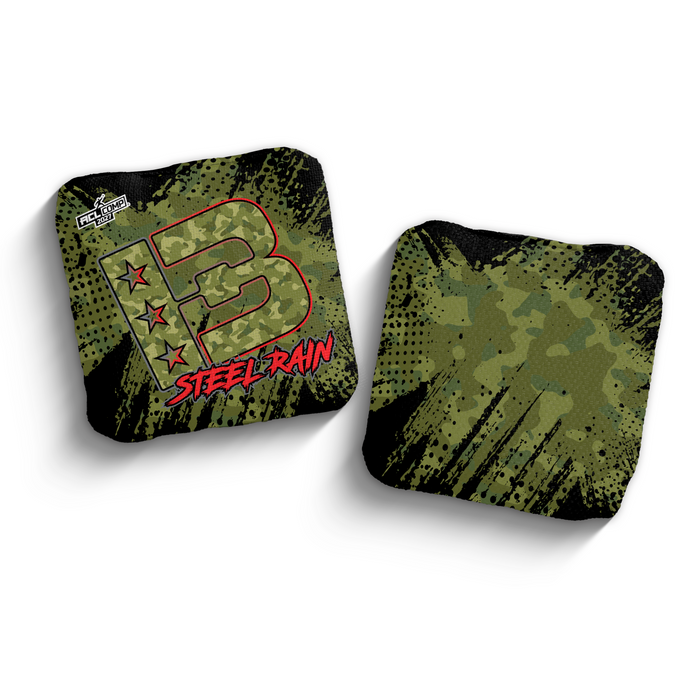 2027 Brotherhood Cornhole Steel Rain Camo Edition ACL Pro Stamped Cornhole Bags - Brotherhood Cornhole