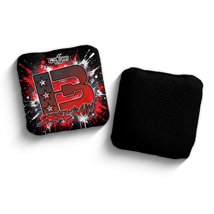 2027 Brotherhood Cornhole Steel Rain Splatter Edition ACL Comp Stamped Cornhole Bags