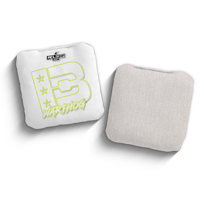 2027 Brotherhood Cornhole Warthog White Outline Edition ACL Comp Stamped Cornhole Bags