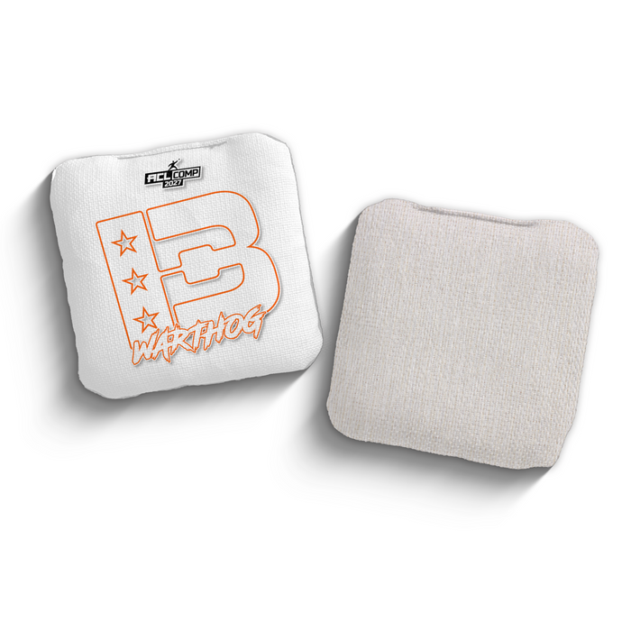 2027 Brotherhood Cornhole Warthog White Outline Edition ACL Comp Stamped Cornhole Bags