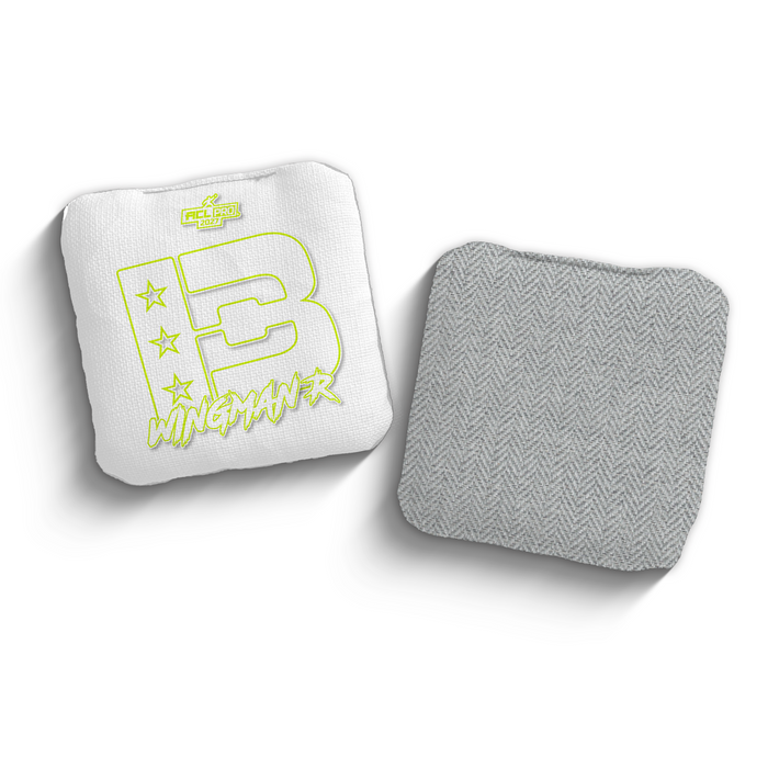 2027 Brotherhood Cornhole Wingman White Outline Edition ACL Pro Stamped Cornhole Bags