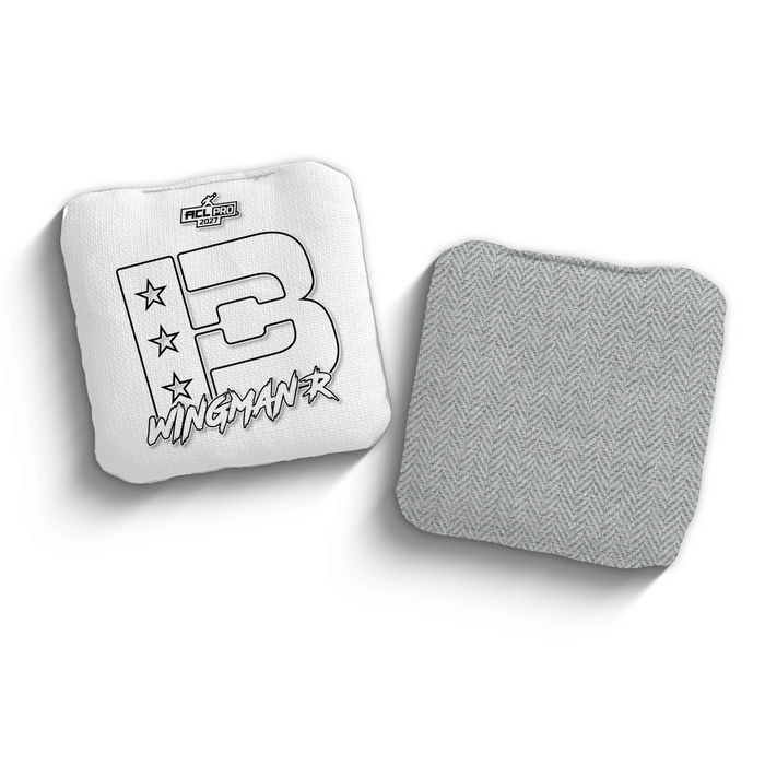 2027 Brotherhood Cornhole Wingman White Outline Edition ACL Pro Stamped Cornhole Bags