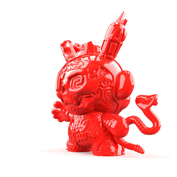 20th Anniversary Dunny art figure by Tristan Eaton, Ketchup Edition, 8-inch limited edition collectible with red glossy finish.