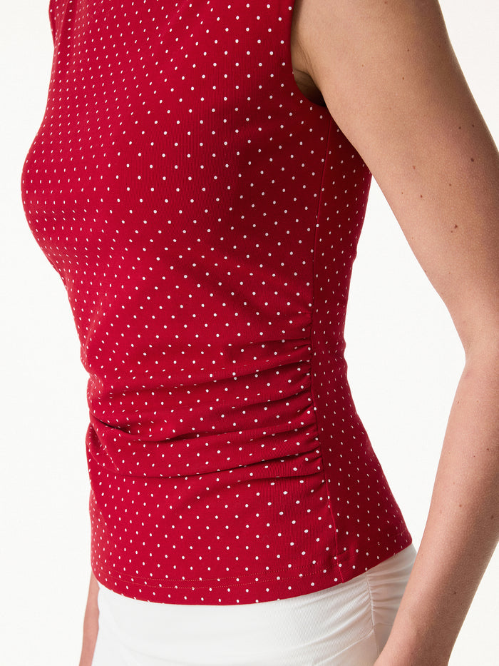OGLmove 2Pcs Set Polka Dot Boatneck Bra Top & A-Line Skirt Limited Edition