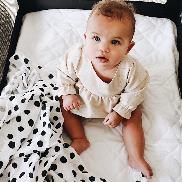 3 Pack Cotton Muslin Swaddle Blanket - Black & White Abstract
