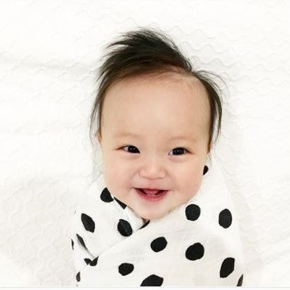 3 Pack Cotton Muslin Swaddle Blanket - Black & White Abstract