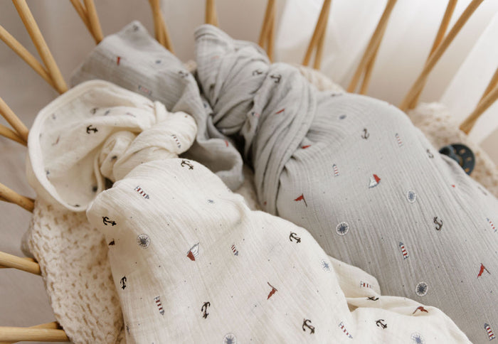 3 Pack Cotton Muslin Swaddle Blanket - Nautical