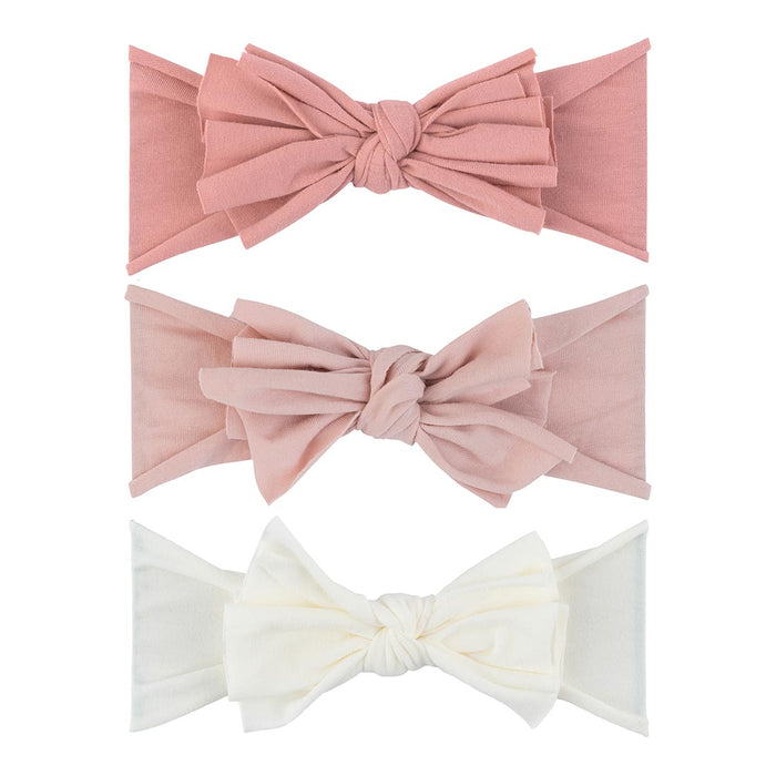 3 Pack Headband Set - Dusty Rose, Blush Pink & Ivory