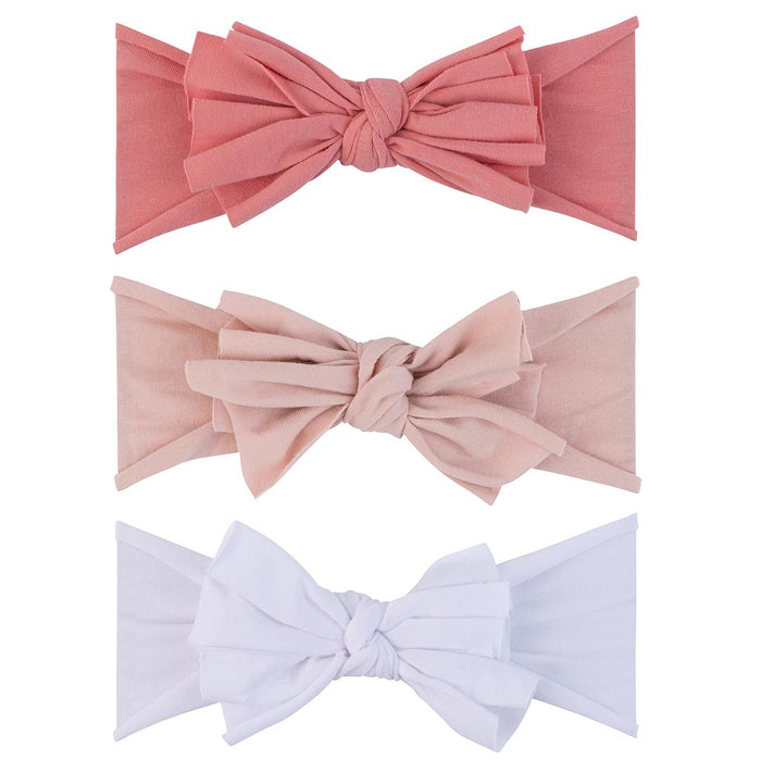3 Pack Headband Set - Dusty Rose, Blush Pink & White