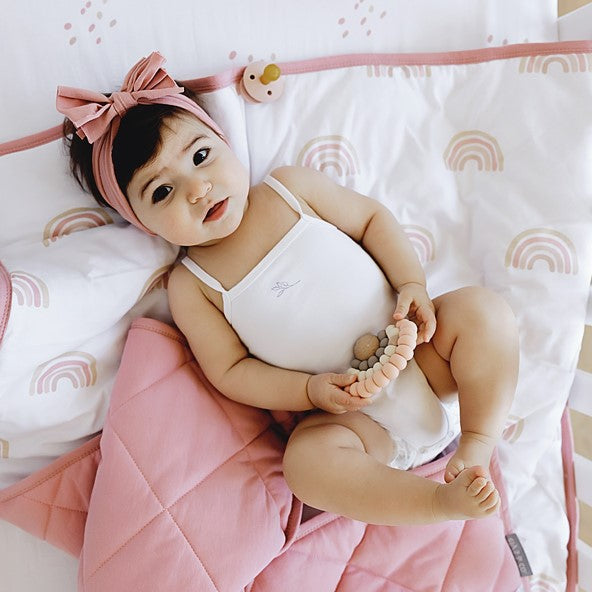 3 Pack Headband Set - Dusty Rose, Blush Pink & White