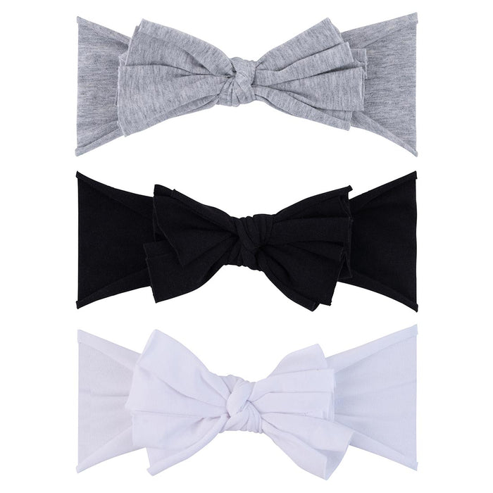 3 Pack Headband Set - Heather Grey, Black & White
