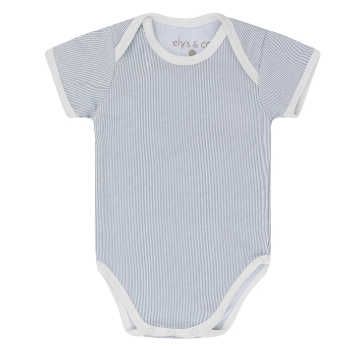 blue stripe short sleeve undershirt