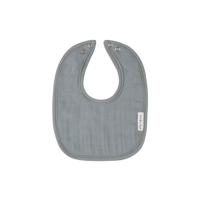 grey/blue Muslin bib