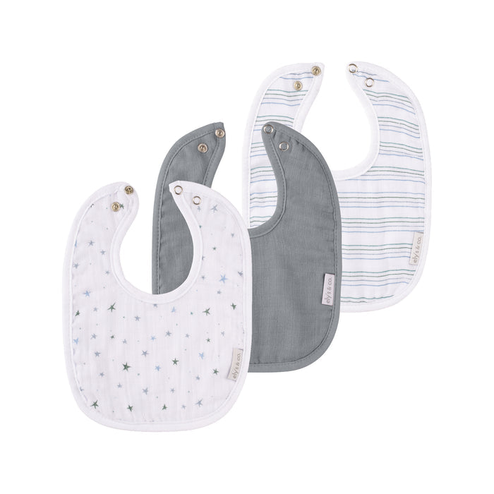 3 Pack Muslin Terry Bibs