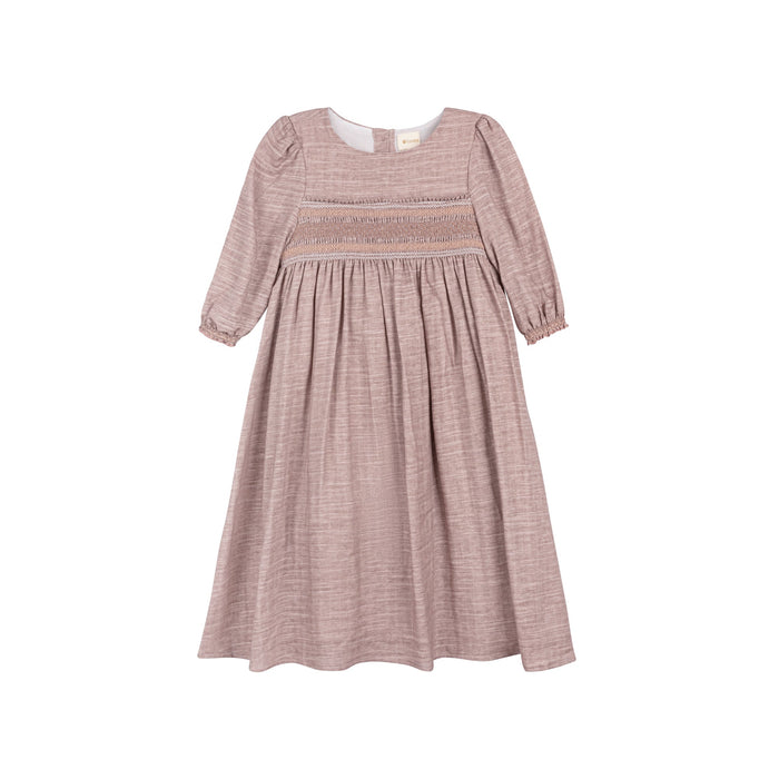 3/4 Sleeve Smocked Linen Dress – Stitch Collection