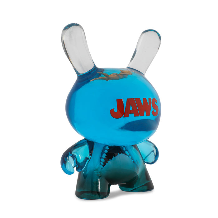 Jaws 50th Anniversary 8-inch resin Dunny art figure, featuring detailed shark design and iconic movie-inspired elements.