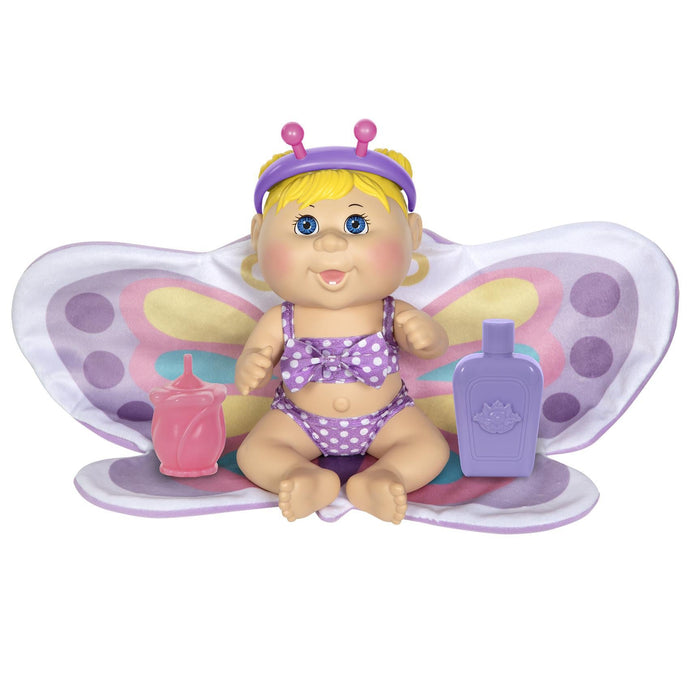 A 9-inch doll designed to look like a newborn with butterfly wings, accompanied by a butterfly towel, headband, and baby bottle.
