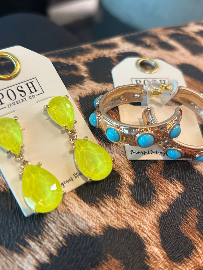 Bright colored earrings