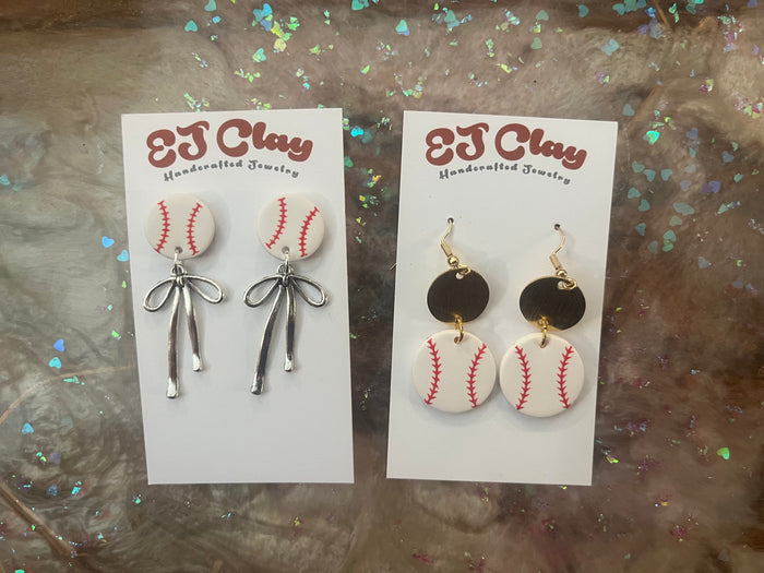 Baseball earrings