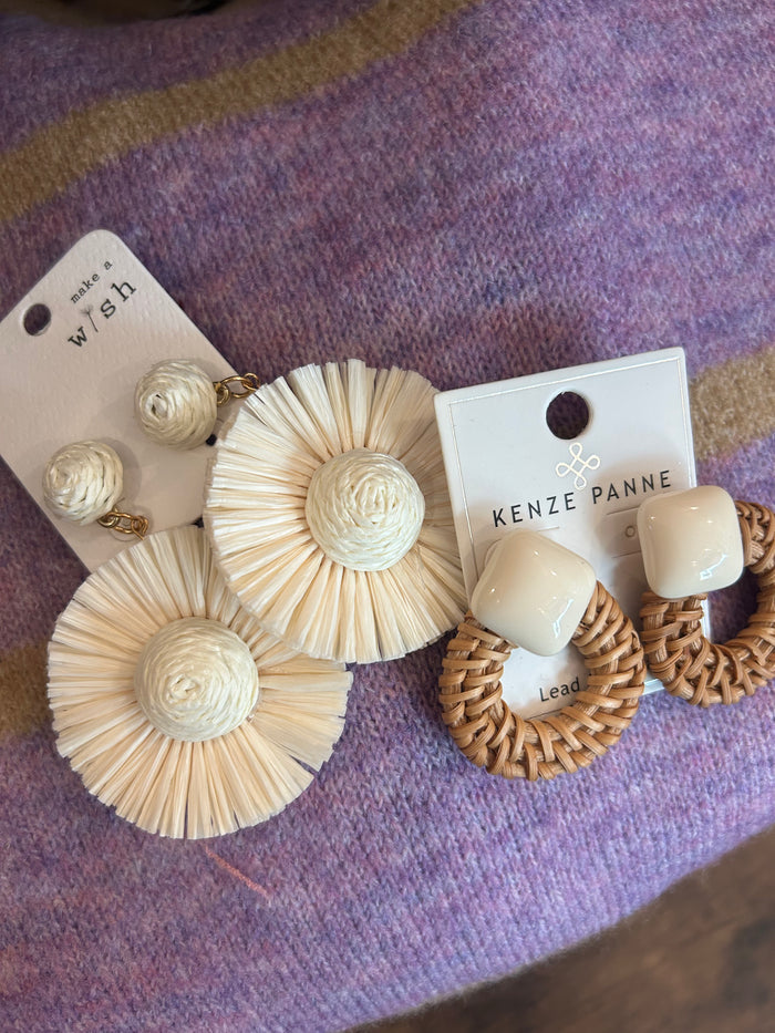 Cream earrings