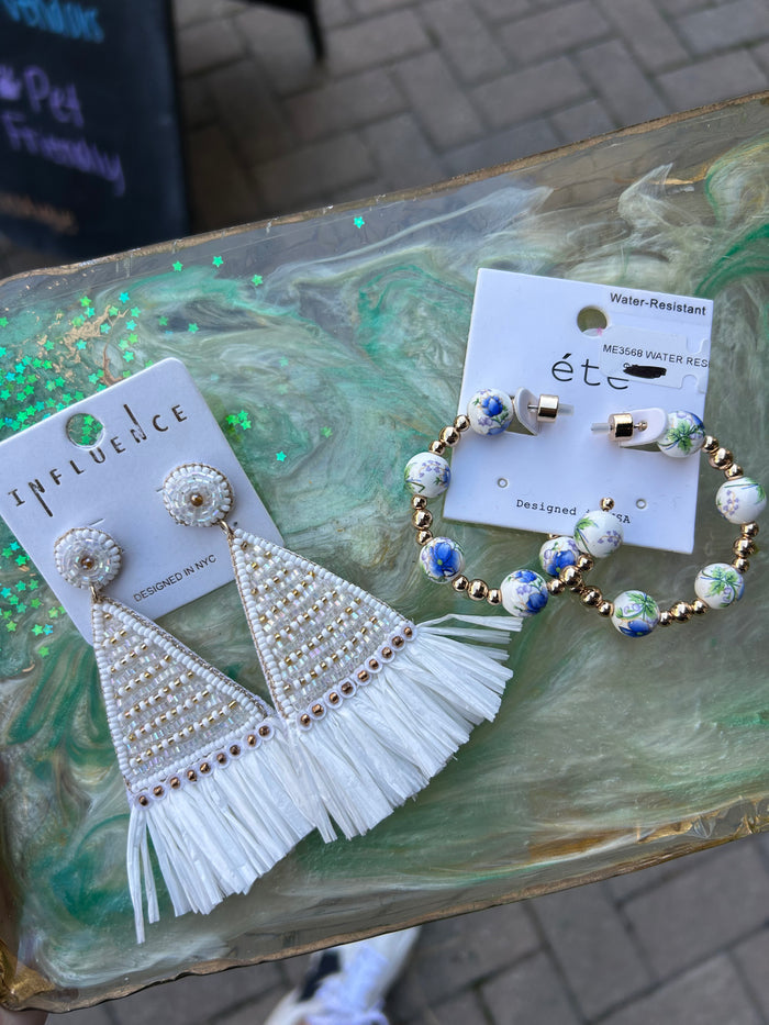 White earrings
