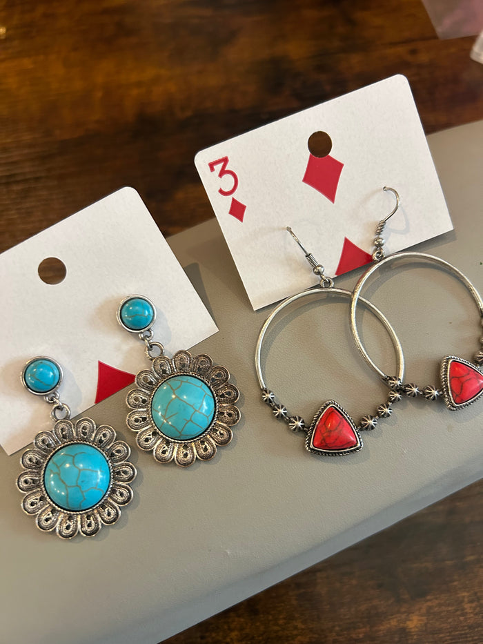 Western style earrings