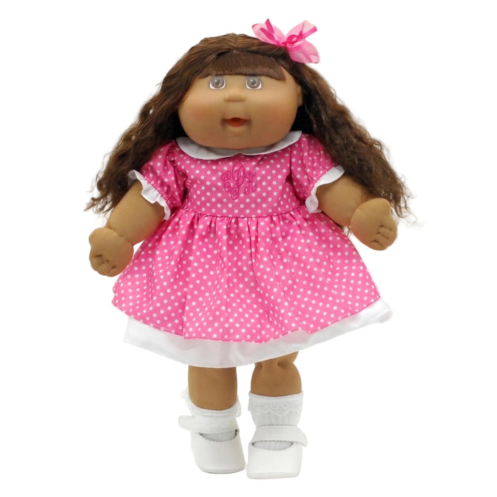 A2 OAA09-23-15 Pink/White Polka Dot w/Monogram Dress