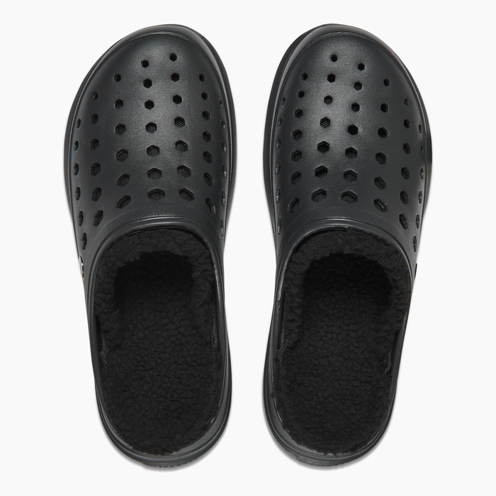 Black Adult Cozy Lined Clog#color_black