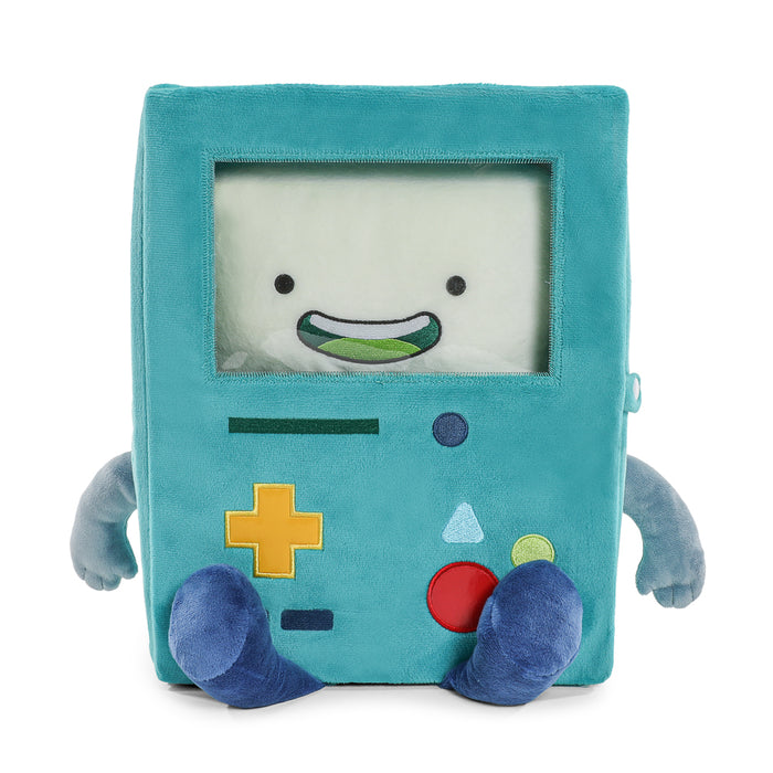 Adventure Time BMO 12-inch glow-in-the-dark interactive plush toy, soft stuffed character from the animated series.