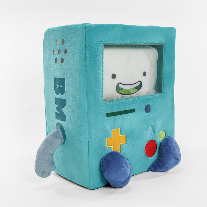 Adventure Time BMO glow-in-the-dark plush toy, 12-inch interactive plush with soft fabric and detailed character design.