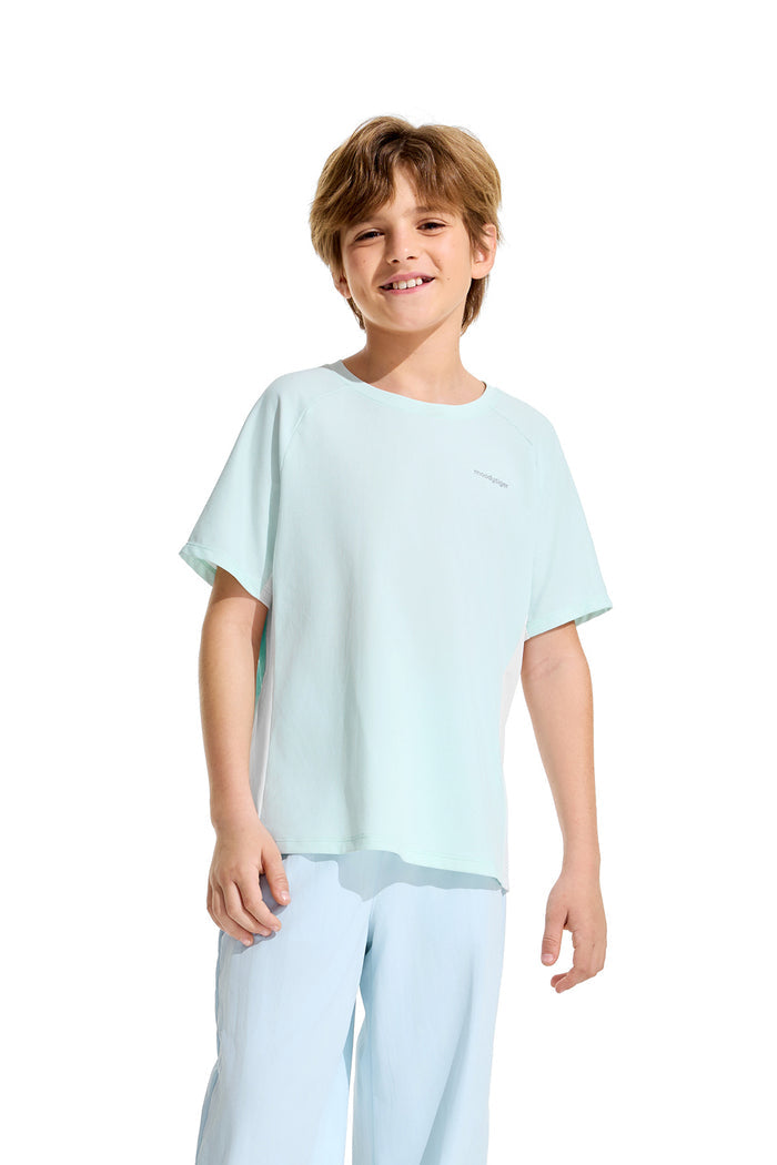 Colour Blocking Short Sleeves **Blue Glass**