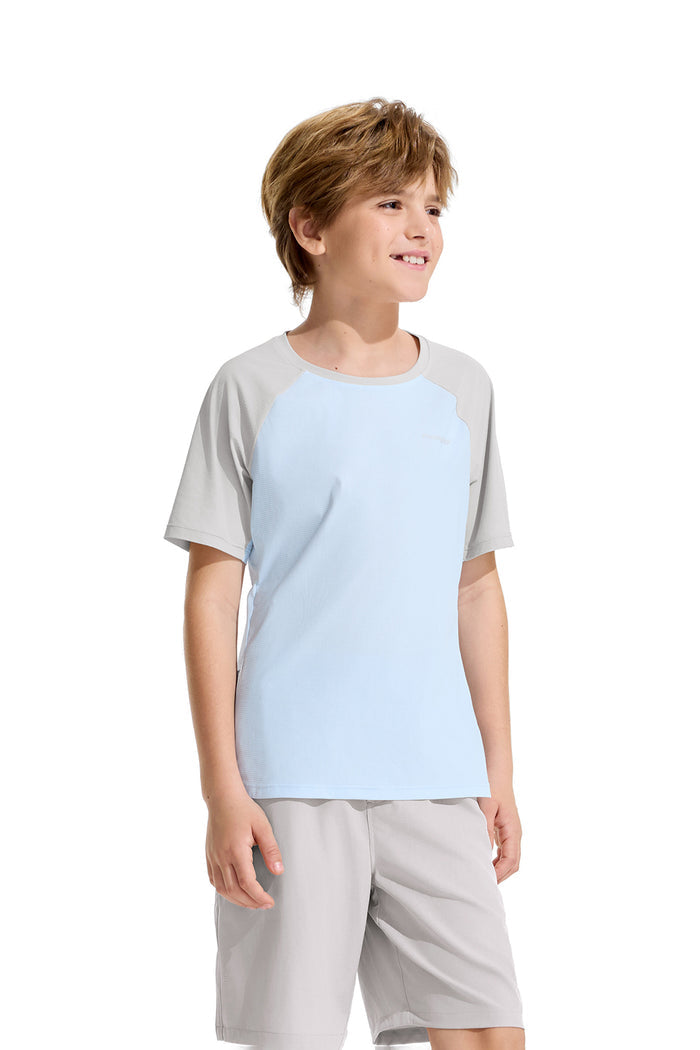 Colour Blocking Short Sleeve Tee **Ice Water**