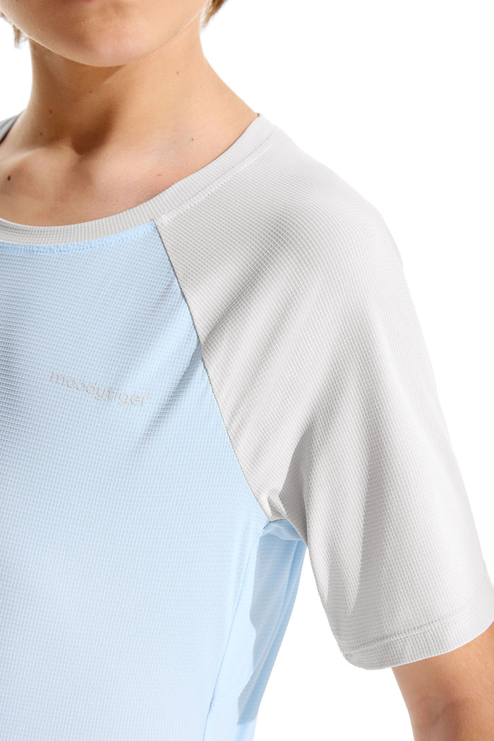 Colour Blocking Short Sleeve Tee **Ice Water**
