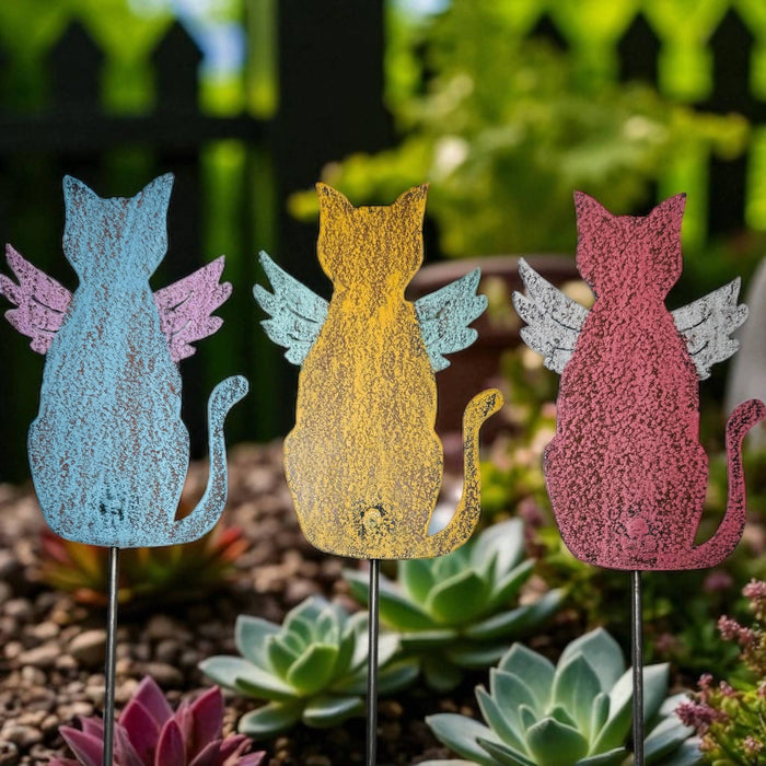 Angel Cat Plant Stake