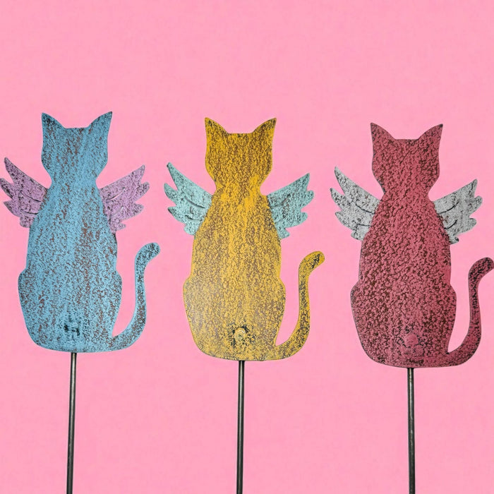 Angel Cat Plant Stake