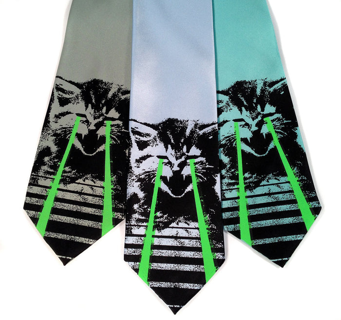 Black and glow green on seafoam, sky blue, aqua.