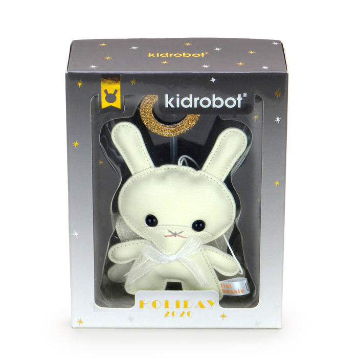 Flat Bonnie Annual Holiday Dunny 5-inch plush ornament in Twinkle Edition with festive design and soft, plush texture.